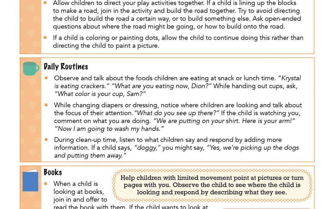 Handout: Following the Child’s Lead with Children who use Gestures and Sounds
