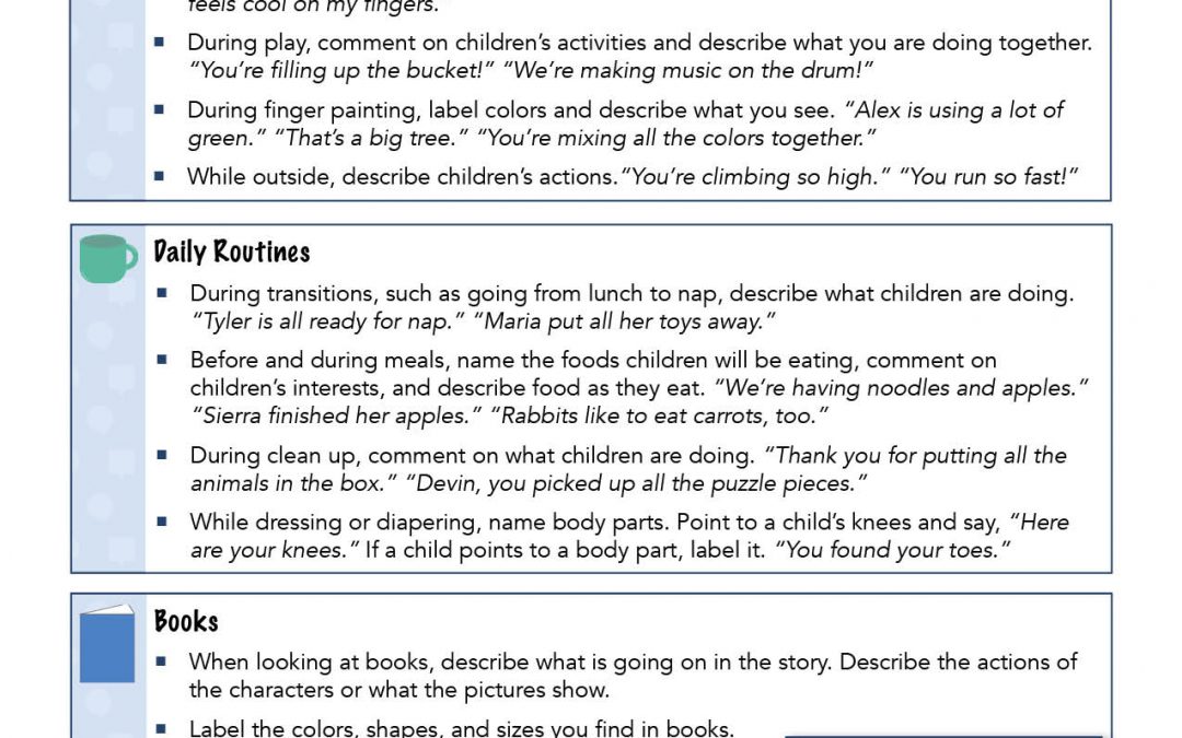Handout: Comment and Label with Children who use Words