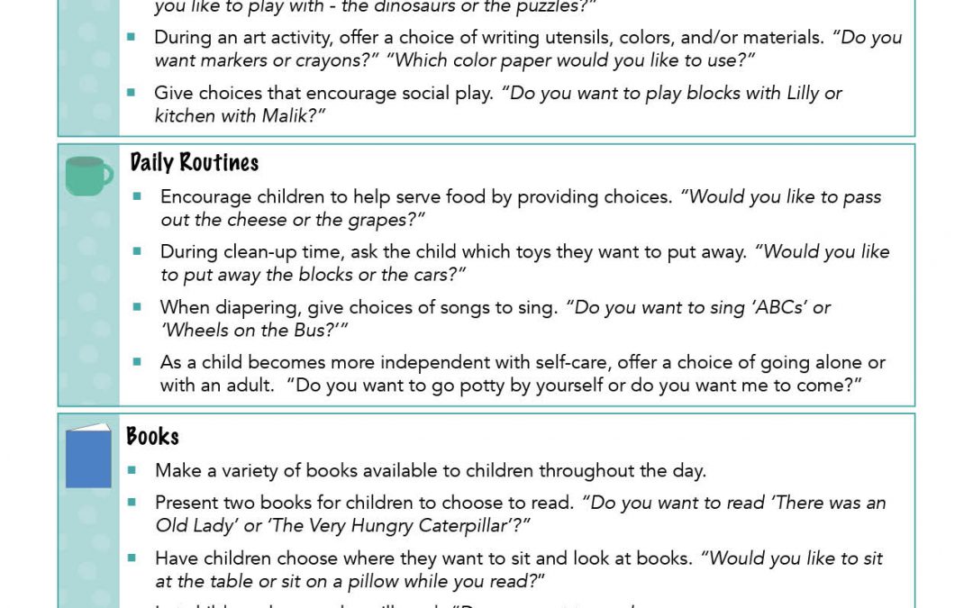 Handout: Providing Choices to Children Who Use Words